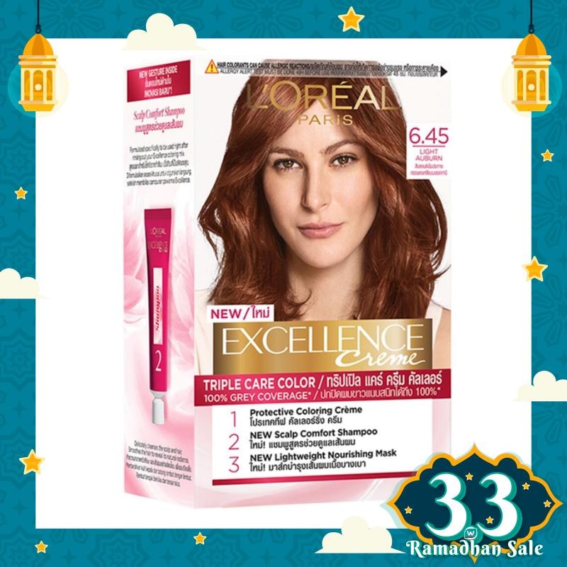 L'OREAL Excellence Creme Hair Color 6.45 Light Auburn