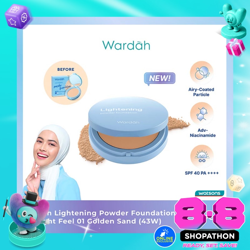 Wardah Lightening Powder Foundation Light Feel 01 Golden Sand (43W) 12g image