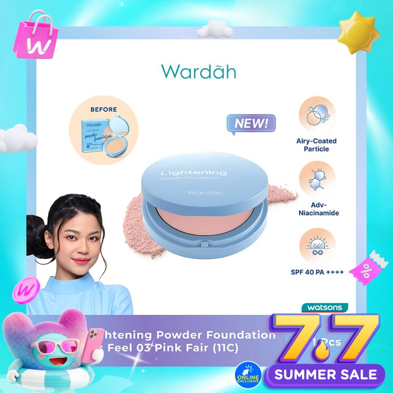 Wardah Lightening Powder Foundation Light Feel 03 Pink Fair (11C) 12g