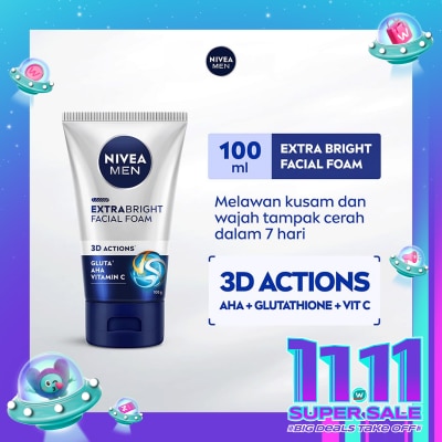 NIVEA Nivea MEN Facial Foam Extra Bright Dark Spot Minimizer 100ml