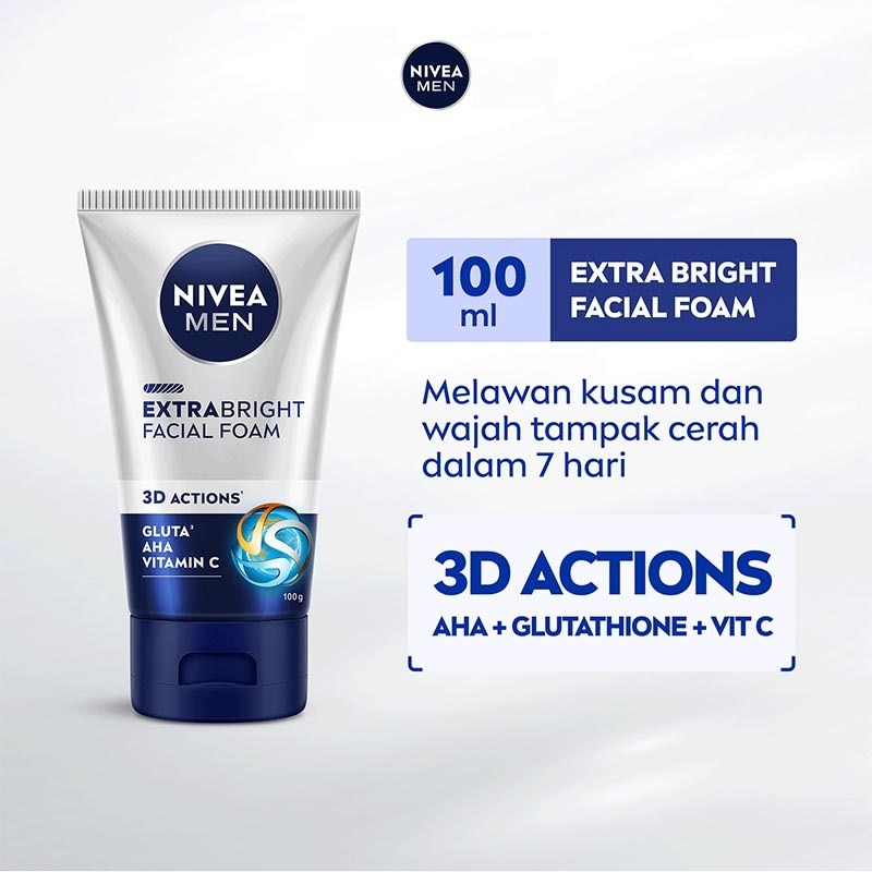 Promo Harga Nivea Men Facial Foam Dark Spot 100 ml - Watsons