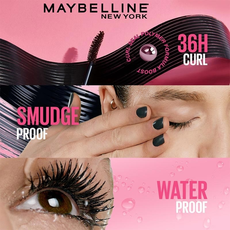 Volum Express Maybelline Mascara Hypercurl Waterproof - Black