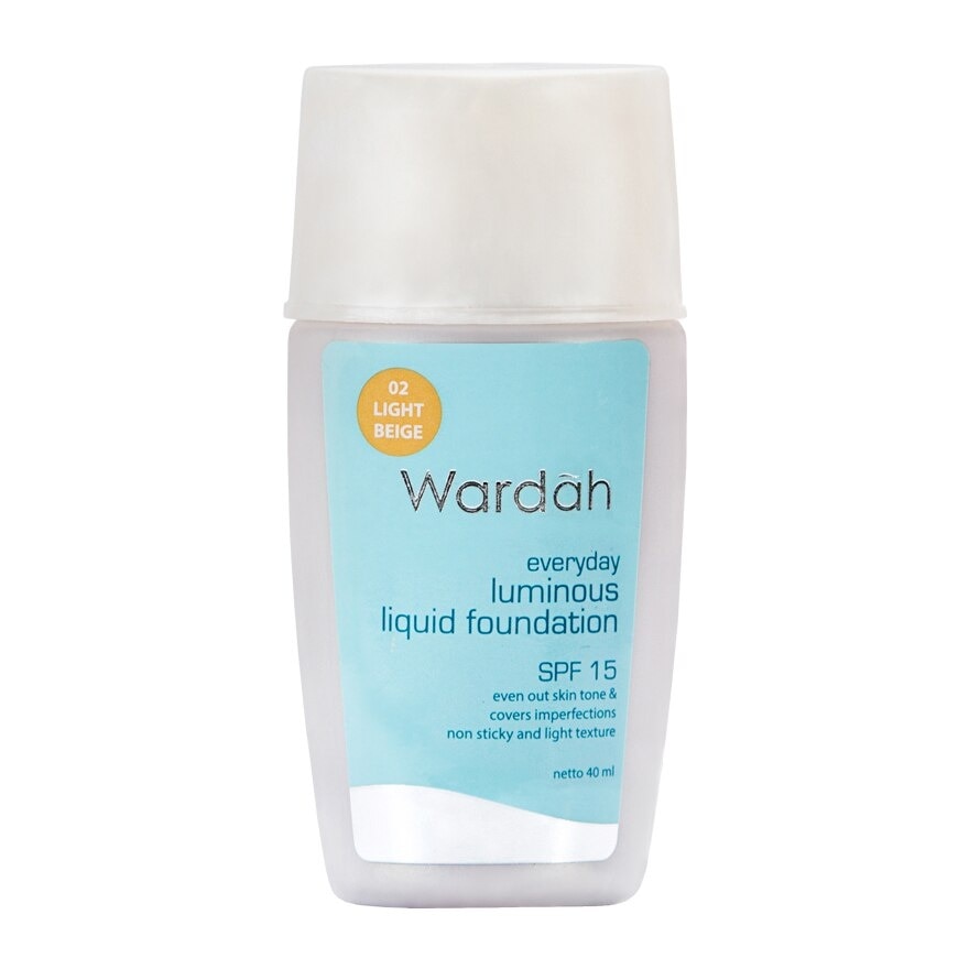 Promo Harga WARDAH Everyday Luminous Liquid Foundation 02 Light Beige 40 ml - Watsons