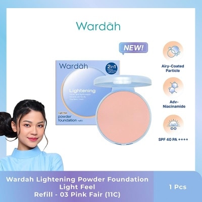 WARDAH Wardah Refill Lightening Powder Foundation Light Feel 03 Pink Fair (11C) 12g