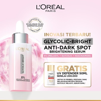 L'OREAL L'Oreal Paris Glycolic Bright 8% [MELASYL + GLYCOLIC + NIACINAMIDE] Anti-Dark Spot Brightening Serum 30ml