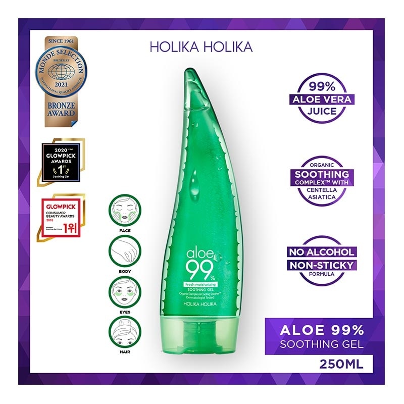 HOLIKA HOLIKA, HOLIKA ALOE 99% SOOTH GEL F/MOIST 250ML | Watsons Indonesia