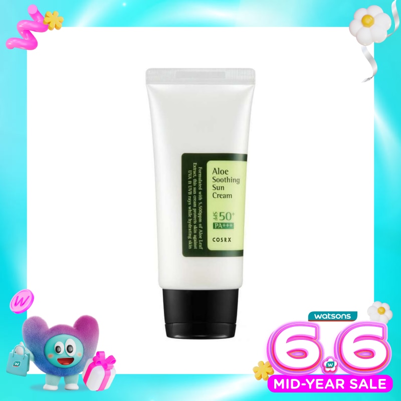 COSRX, Aloe Soothing Sun Cream SPF 50+/PA+++ 50mL | Watsons Indonesia